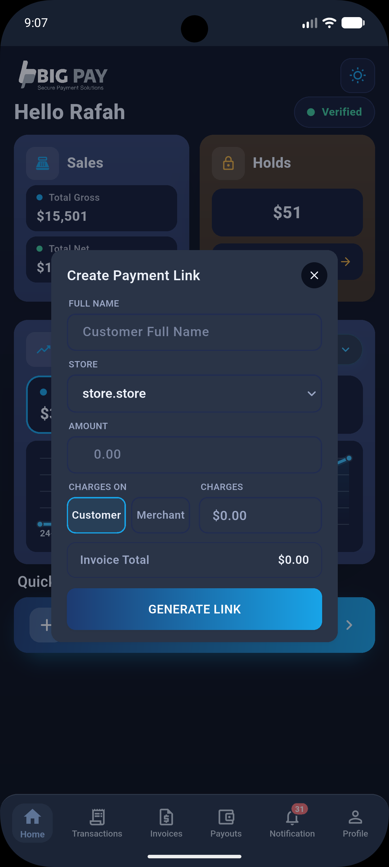 BigPay Application screen 9